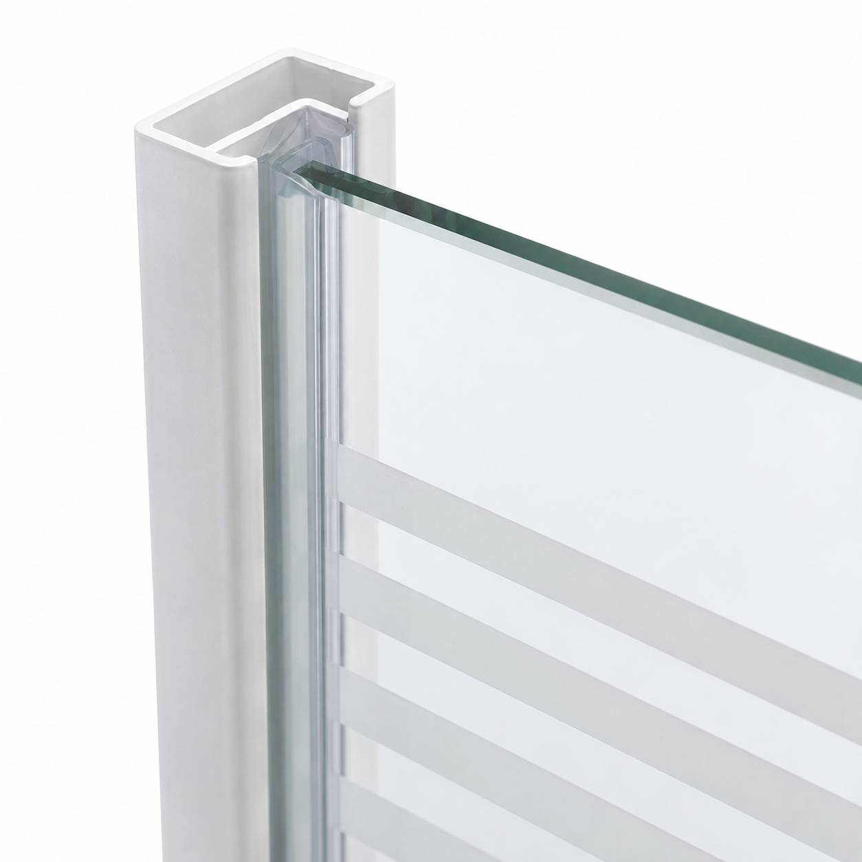 Lot 15 parois de douche fixes 76-82 x 190 cm – profilé blanc, verre sérigraphié perle – sans marque communiquée