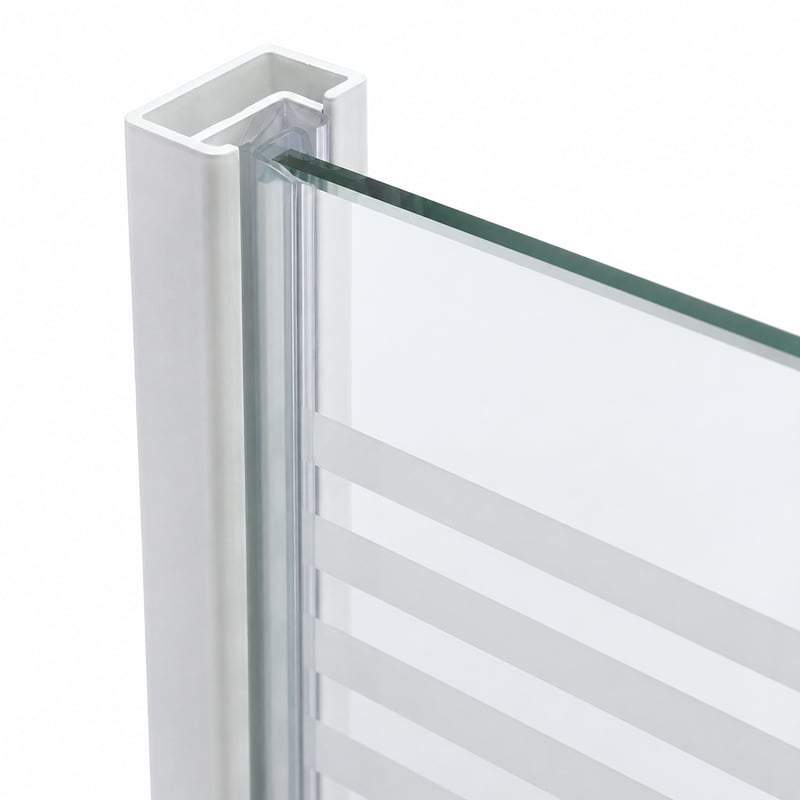 Lot 15 parois de douche fixes 76-82 x 190 cm – profilé blanc, verre sérigraphié perle – sans marque communiquée