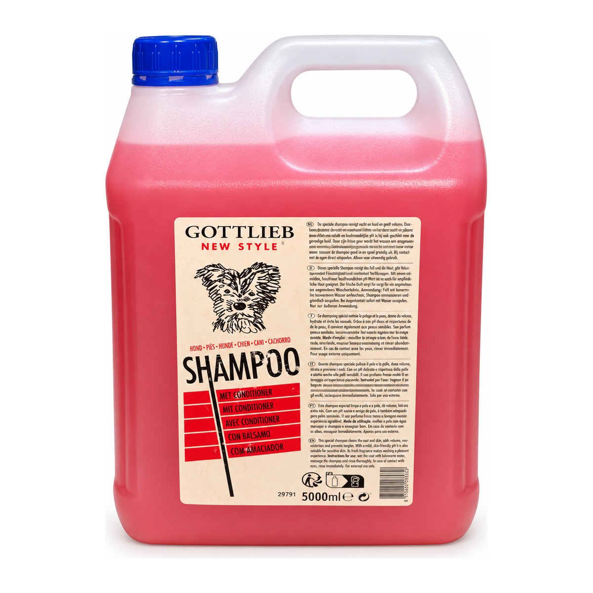 Lot shampoing animaux 5 L – bidons professionnels – sans marque communiquée