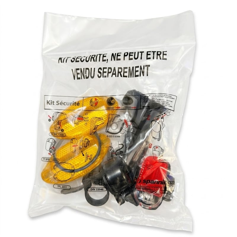Lot de 500 kits sécurité vélo Spanninga neufs (éclairages, sonnette, catadioptres) – Spanninga