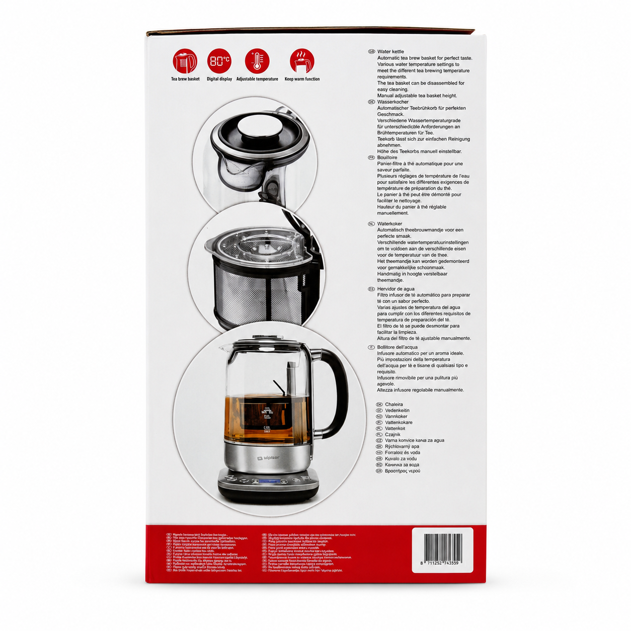 Lot de déstockage Électroménager — Bouilloire en verre Alpina 1,7 L avec infuseur à thé, Sur demande — photo 2
