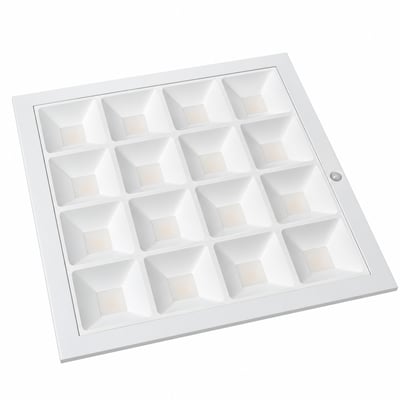Lot 5 dalles LED encastrables 60 x 60 cm – 34 W, capteur de présence, blanc chaud 3000 K