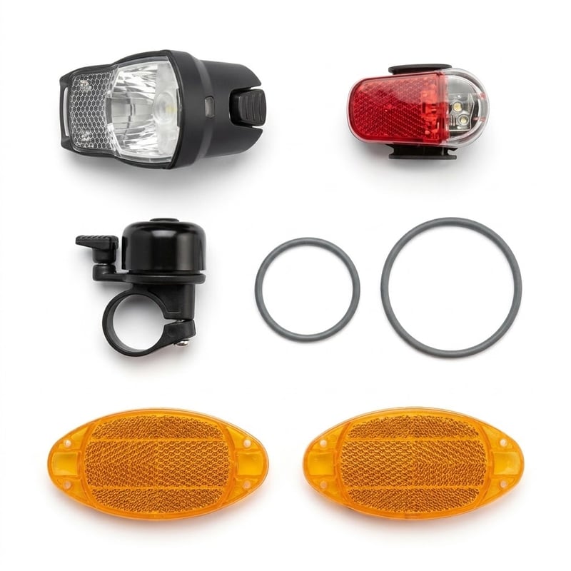 Lot de 500 kits sécurité vélo Spanninga neufs (éclairages, sonnette, catadioptres) – Spanninga