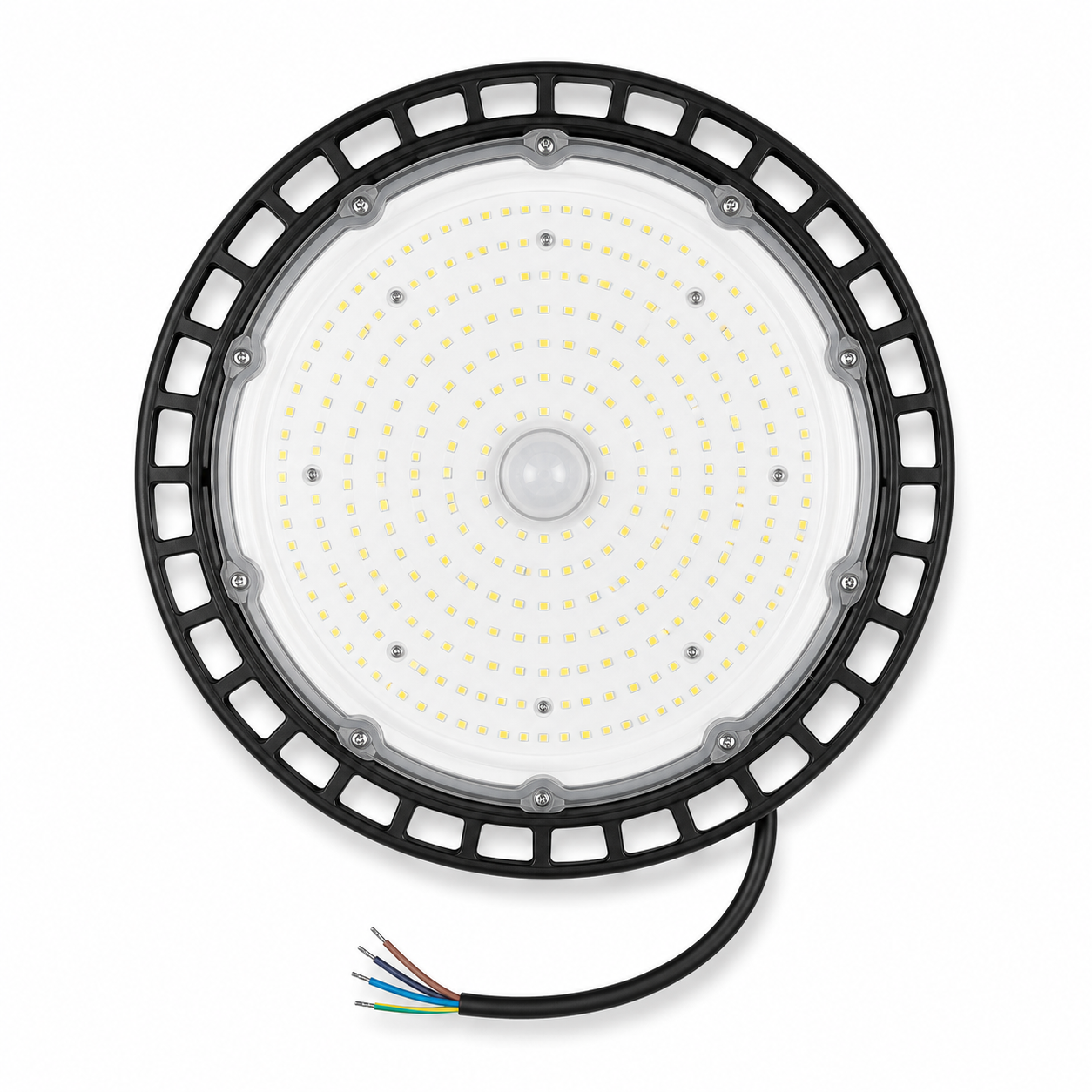 Lot 100 cloches LED industrielles High Bay UFO 250 W – 44 400 lm – sans marque communiquée
