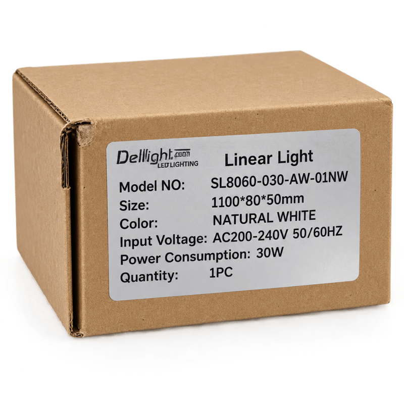 Lot 18 réglettes linéaires LED suspendues Dellight SL8060 – 110 cm, 30 W, blanc naturel – Dellight