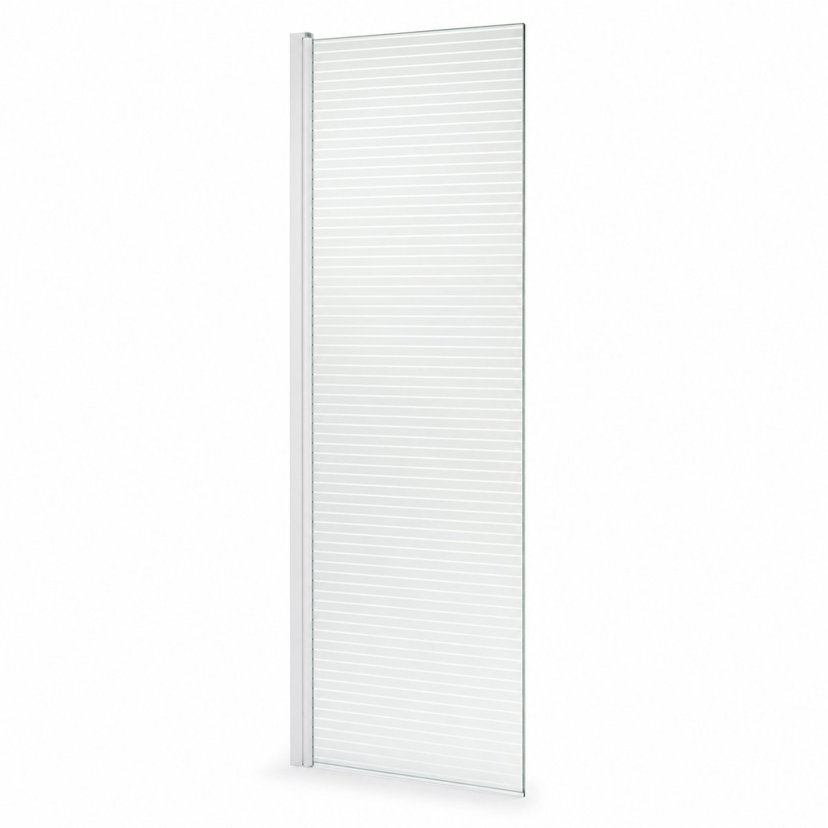 Lot 15 parois de douche fixes 76-82 x 190 cm – profilé blanc, verre sérigraphié perle – sans marque communiquée