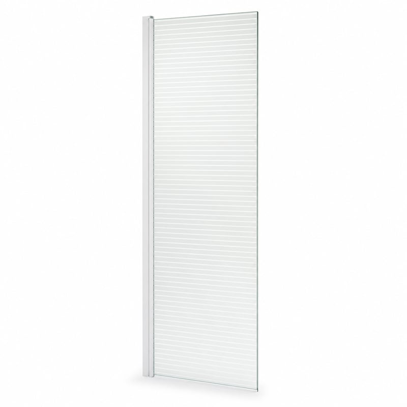 Lot 15 parois de douche fixes 76-82 x 190 cm – profilé blanc, verre sérigraphié perle – sans marque communiquée