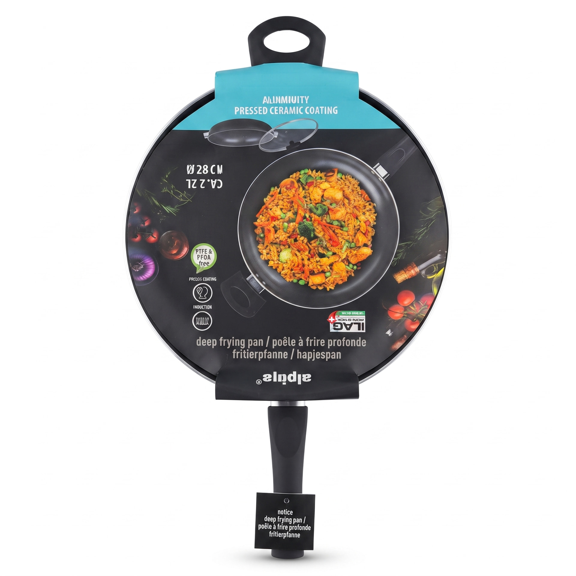Lot de déstockage Cuisine — Poêle à frire profonde Alpina 28 cm avec couvercle, 200 pièces — photo 1
