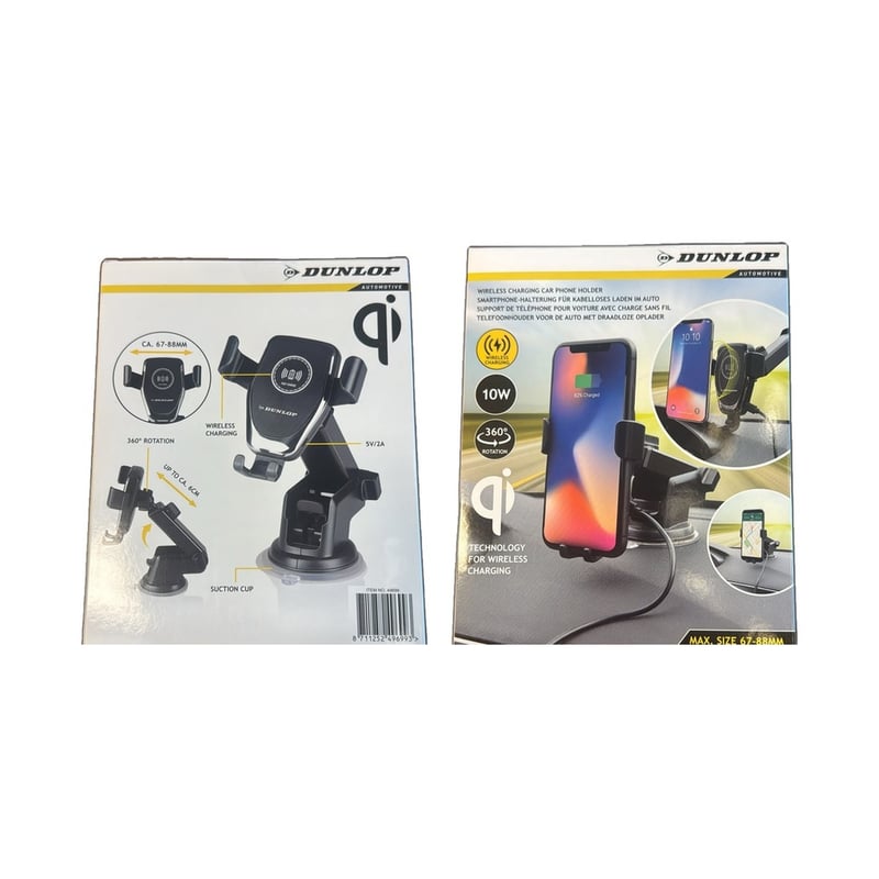 Lot supports téléphone Dunlop chargeur sans fil Qi 10 W ventouse voiture – Dunlop