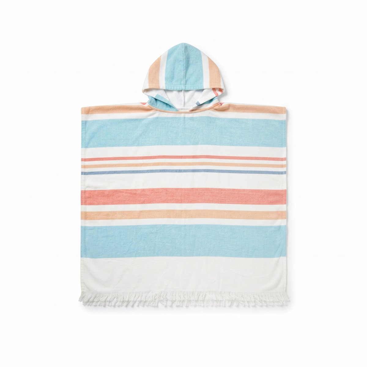 Poncho de plage à capuche, éponge rayée – sans marque communiquée